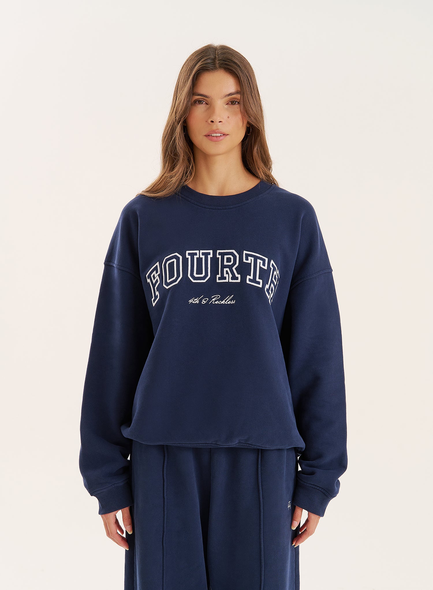 Navy Fourth Embroidered Branded Sweatshirt